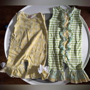 Charming Yellow and Green Kids Rompers